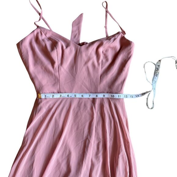 AFTER SIX TIE-BACK CUTOUT MAXI DRESS WITH FRONT SLIT IN DESERT ROSE SIZE O NWOT - Picture 5 of 9